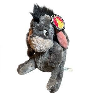 Disney Theme Parks Vintage Winnie the Pooh Eeyore Removable Tail 9" Beanie